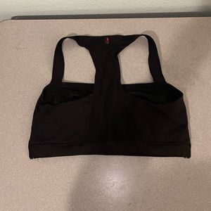 Spanx black racer back sports bra size large